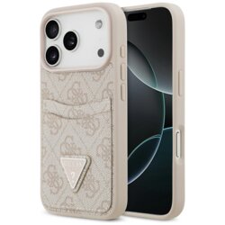 Husa originala Guess iPhone 17 Pro Hardcase 4G Double Card Triangle, roz, GUHCP17LP4TPP