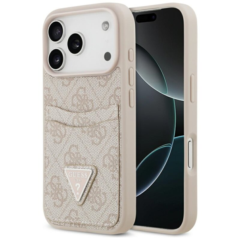 Husa originala Guess iPhone 17 Pro Hardcase 4G Double Card Triangle, roz, GUHCP17LP4TPP