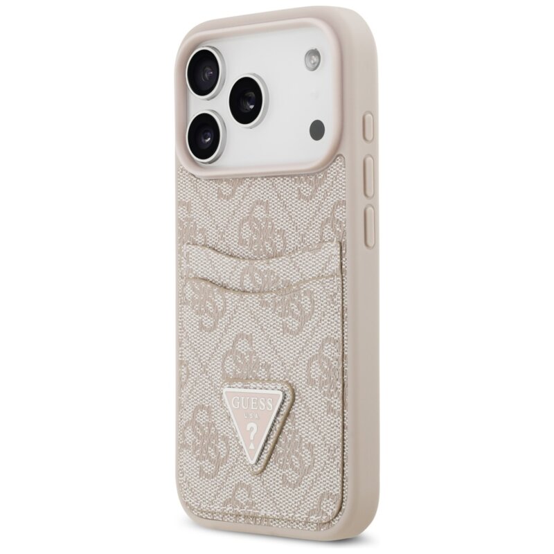 Husa originala Guess iPhone 17 Pro Hardcase 4G Double Card Triangle, roz, GUHCP17LP4TPP
