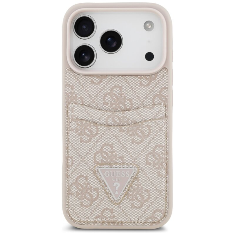 Husa originala Guess iPhone 17 Pro Hardcase 4G Double Card Triangle, roz, GUHCP17LP4TPP
