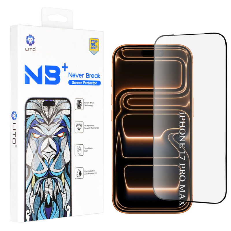 Folie iPhone 17 Pro Max Lito NB Screen Protector, negru