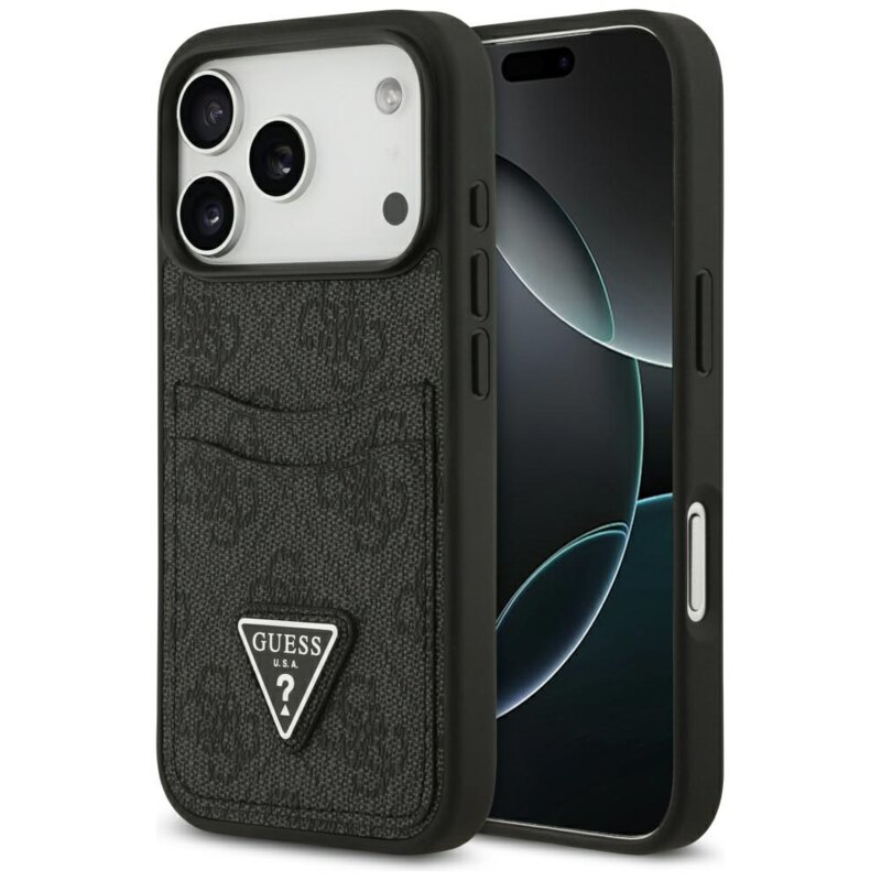 Husa originala Guess iPhone 17 Pro Hardcase 4G Double Card Triangle, negru, GUHCP17LP4TPK