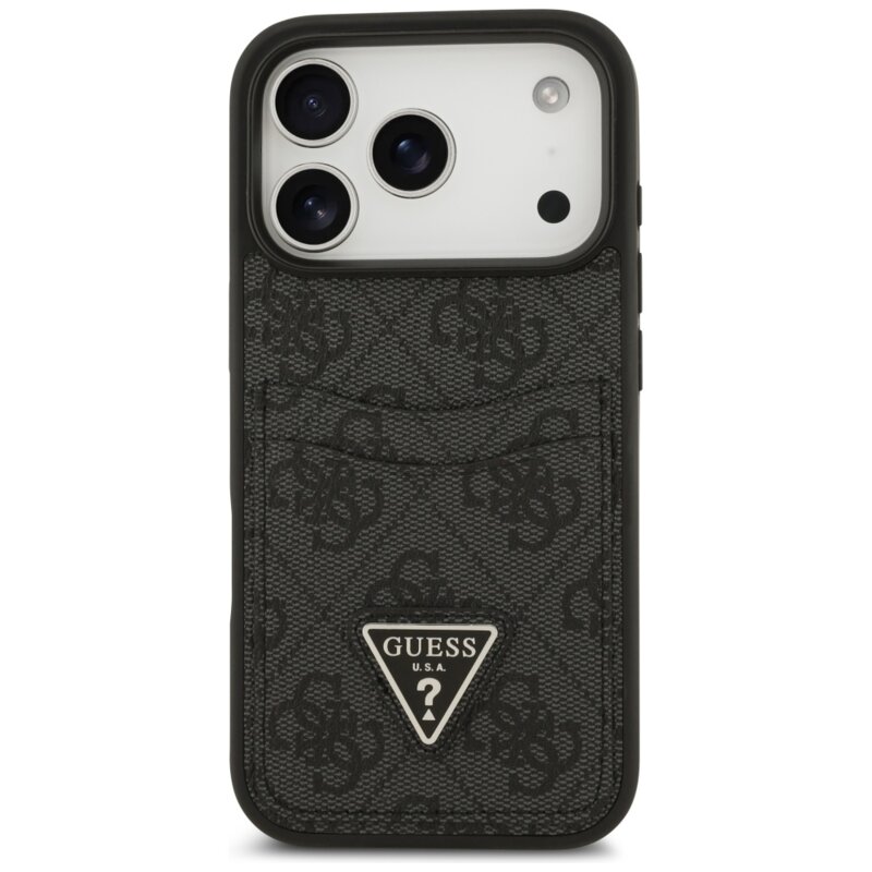 Husa originala Guess iPhone 17 Pro Hardcase 4G Double Card Triangle, negru, GUHCP17LP4TPK