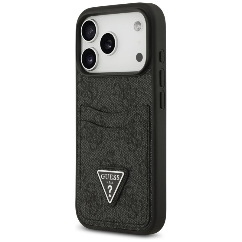 Husa originala Guess iPhone 17 Pro Hardcase 4G Double Card Triangle, negru, GUHCP17LP4TPK
