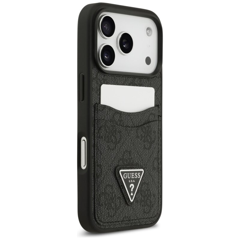 Husa originala Guess iPhone 17 Pro Hardcase 4G Double Card Triangle, negru, GUHCP17LP4TPK
