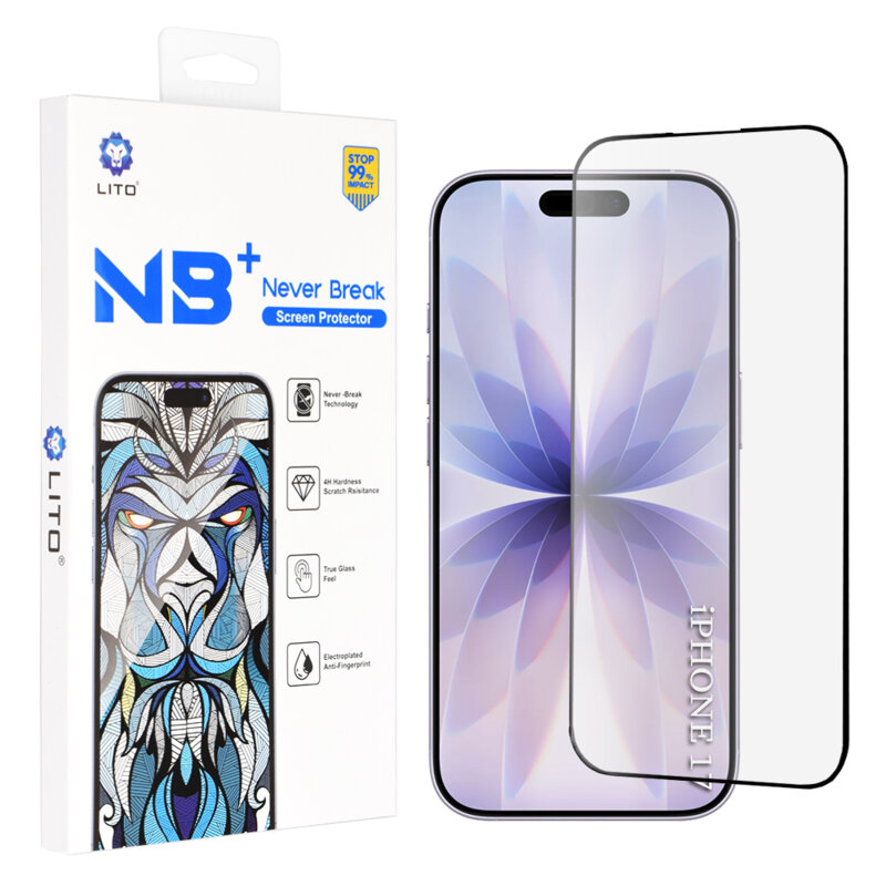 Folie iPhone 17 Lito NB Screen Protector, negru