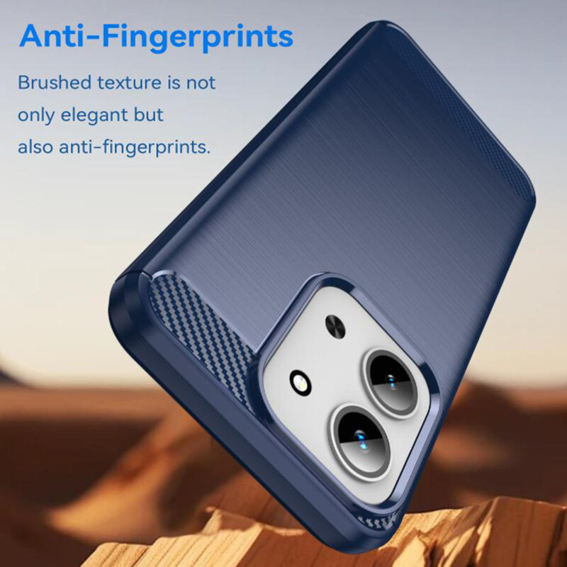 Husa Xiaomi Redmi 15C 4G Techsuit Carbon Silicone, albastru