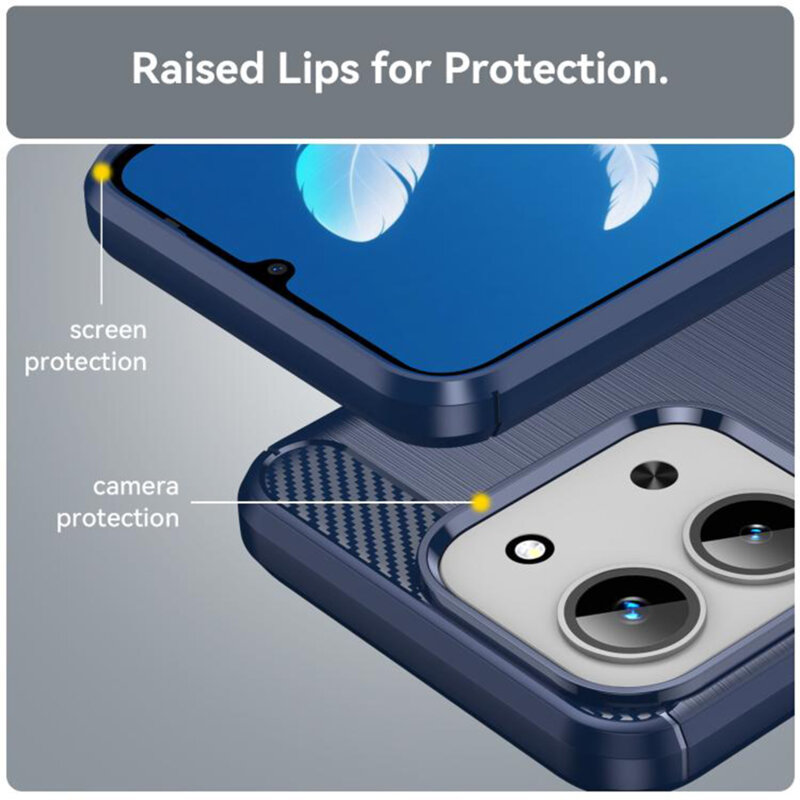 Husa Xiaomi Redmi 15C 5G Techsuit Carbon Silicone, albastru