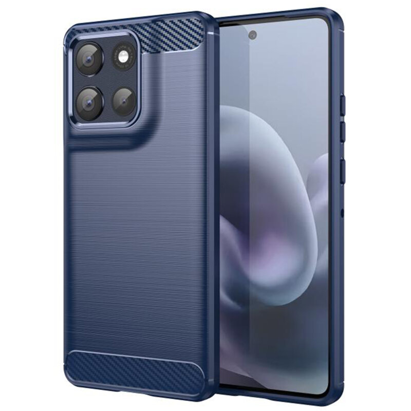 Husa Motorola Moto G86 Techsuit Carbon Silicone, albastru