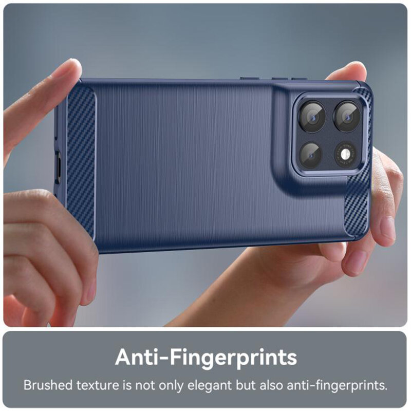 Husa Motorola Moto G86 Techsuit Carbon Silicone, albastru