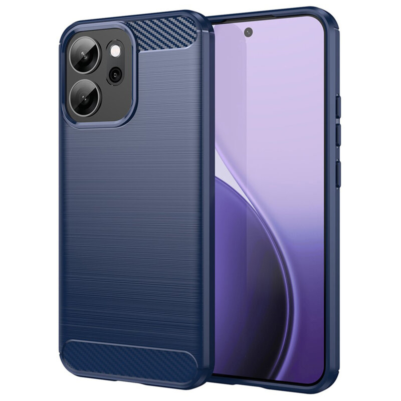 Husa Oppo Reno14 F Techsuit Carbon Silicone, albastru