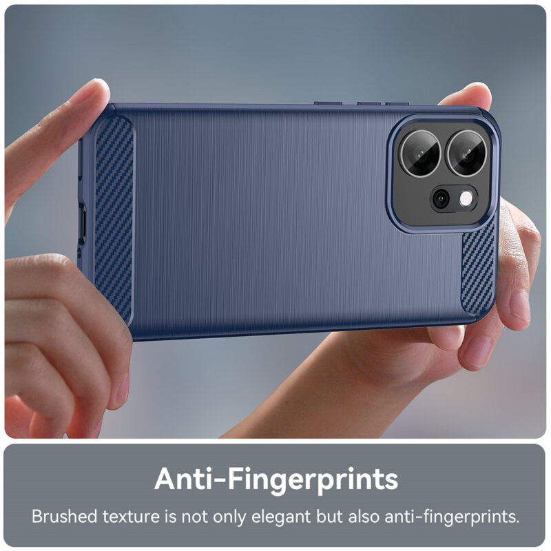 Husa Oppo Reno14 F Techsuit Carbon Silicone, albastru