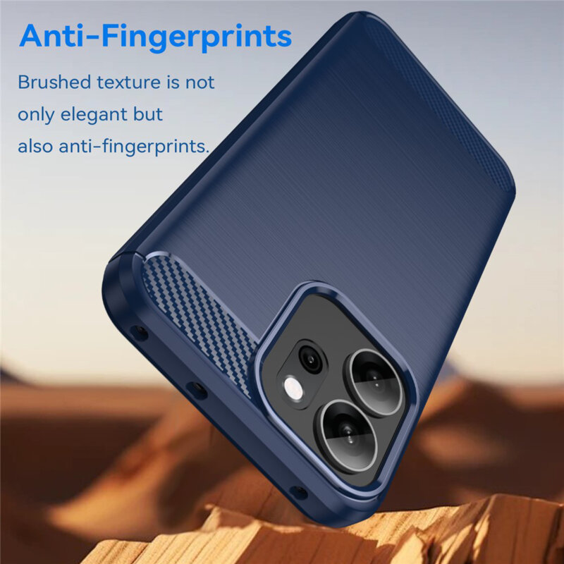 Husa Oppo Reno14 F Techsuit Carbon Silicone, albastru