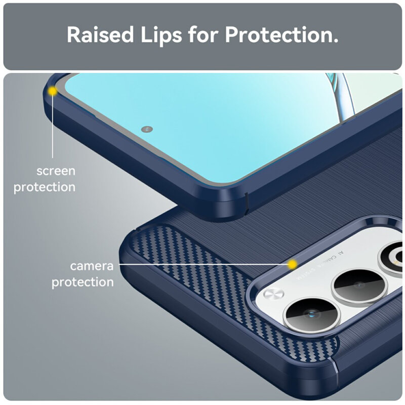 Husa Oppo A5 4G Techsuit Carbon Silicone, albastru