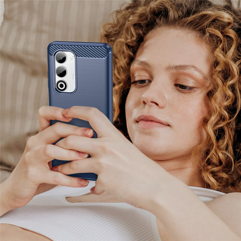 Husa Oppo A5 4G Techsuit Carbon Silicone, albastru