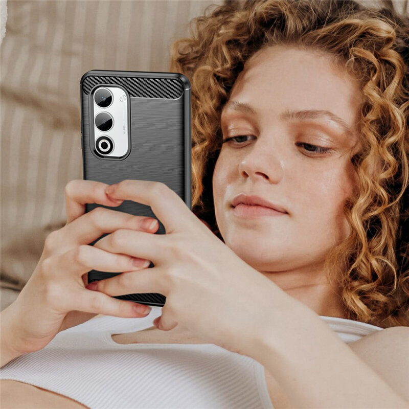 Husa Oppo A5 4G Techsuit Carbon Silicone, negru