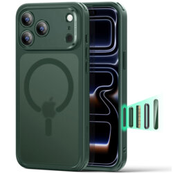 Husa iPhone 17 Pro Max ESR Classic Hybrid HaloLock, verde