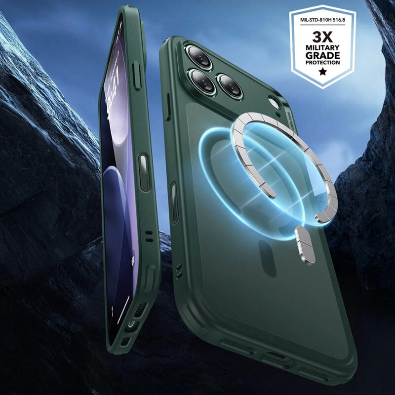 Husa iPhone 17 Pro Max ESR Classic Hybrid HaloLock, verde