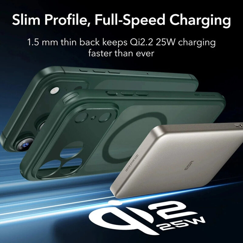 Husa iPhone 17 Pro Max ESR Classic Hybrid HaloLock, verde