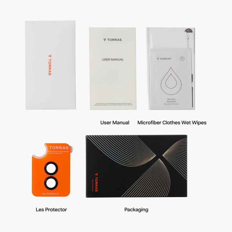 Folie camera iPhone 17 Pro Max Torras Lensguard Camera Protector, negru