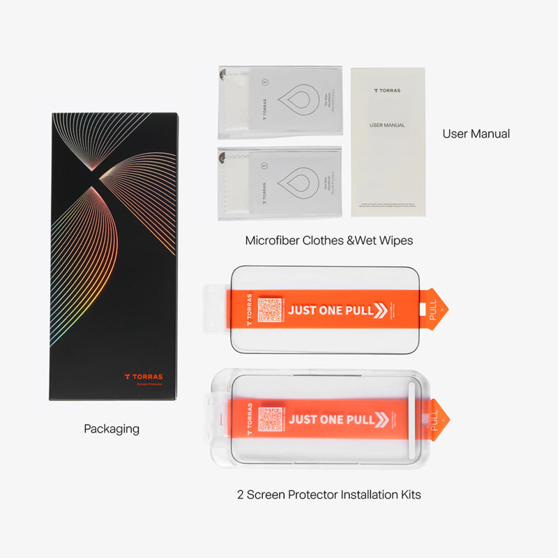 Folie sticla iPhone 17 Torras GlassGo Install Master, negru