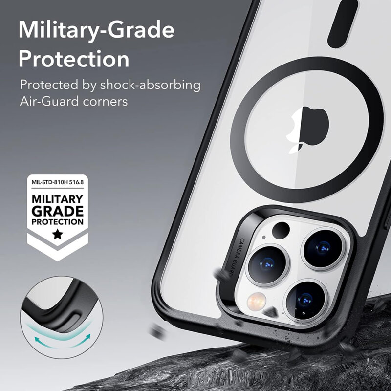 Husa iPhone 15 Pro Max ESR Classic Hybrid HaloLock, gri