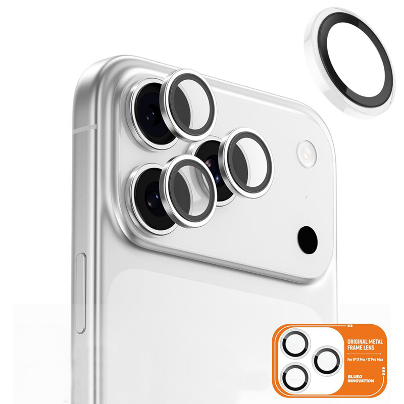 Folie iPhone 17 Pro Blueo Original Metal Frame Lens, transparent