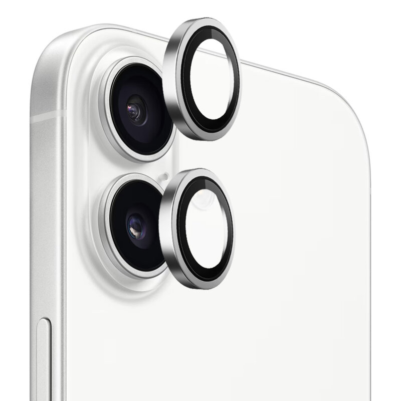 Folie iPhone 17 Blueo Original Metal Frame Lens, argintiu