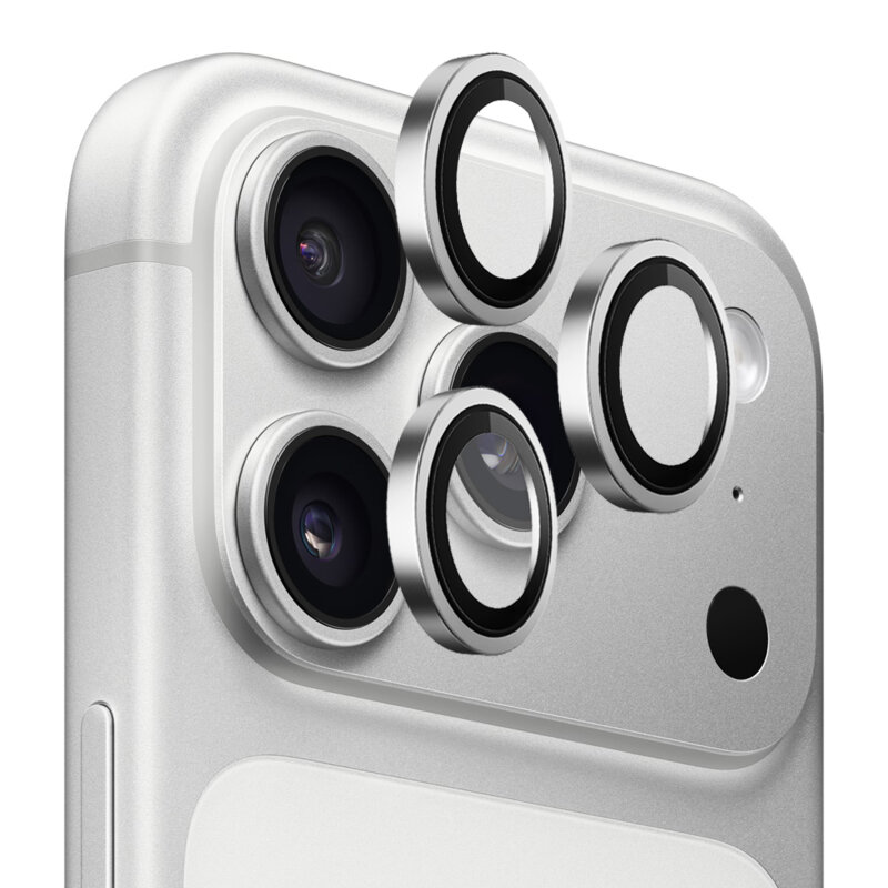 Folie iPhone 17 Pro Blueo Original Metal Frame Lens, argintiu