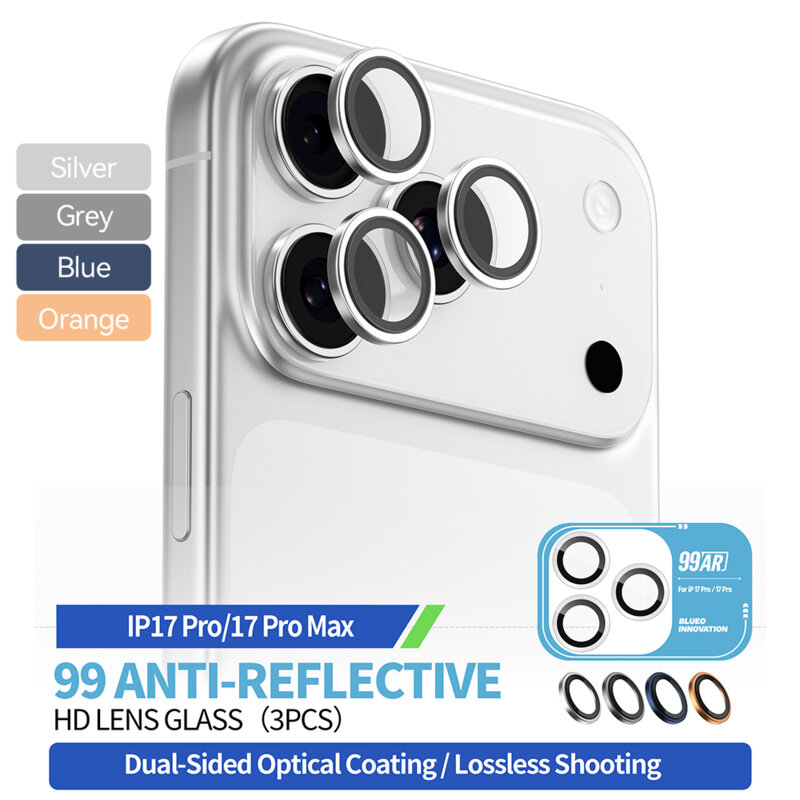 Folie iPhone 17 Pro Blueo 99 Anti-Reflective Lens Glass, albastru
