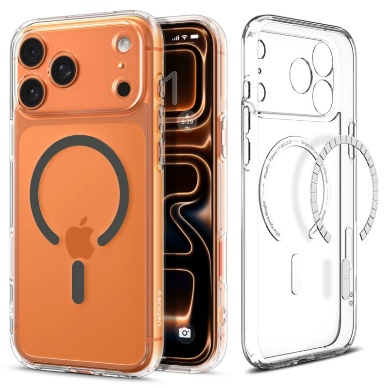 Husa iPhone 17 Pro Spigen Ultra Hybrid MagSafe, transparenta