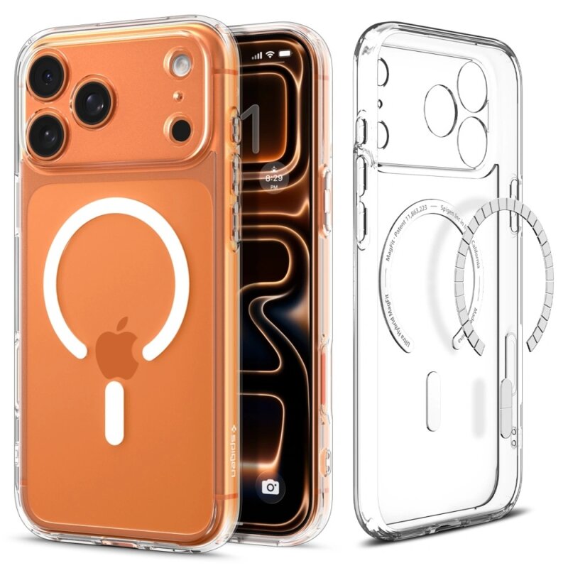 Husa iPhone 17 Pro Spigen Ultra Hybrid MagSafe, transparenta