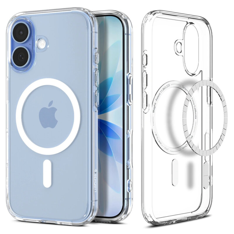 Husa iPhone 17 Spigen Ultra Hybrid MagSafe, transparenta