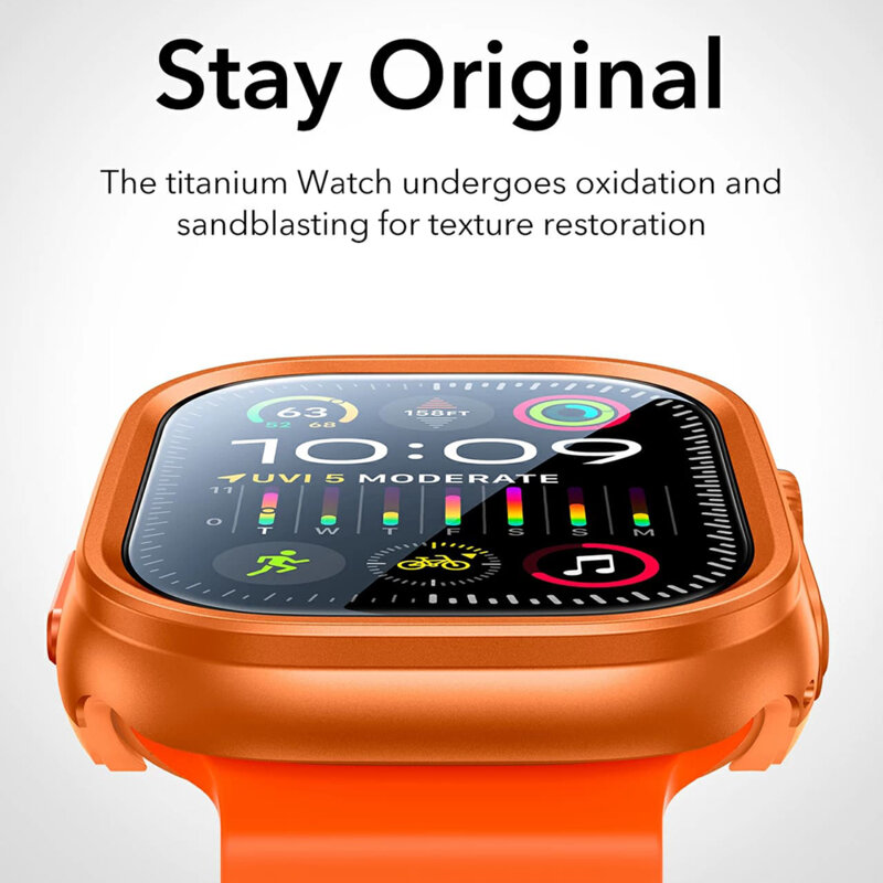 [Pachet 360°] Husa + 2 x folie Apple Watch Ultra 3 ESR Armorite Protection Set, crem