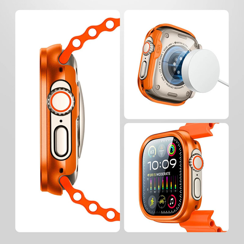[Pachet 360°] Husa + 2 x folie Apple Watch Ultra 3 ESR Armorite Protection Set, crem