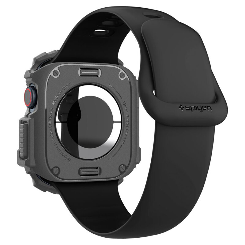 Husa Apple Watch 11 46mm Spigen Rugged Armor, gri