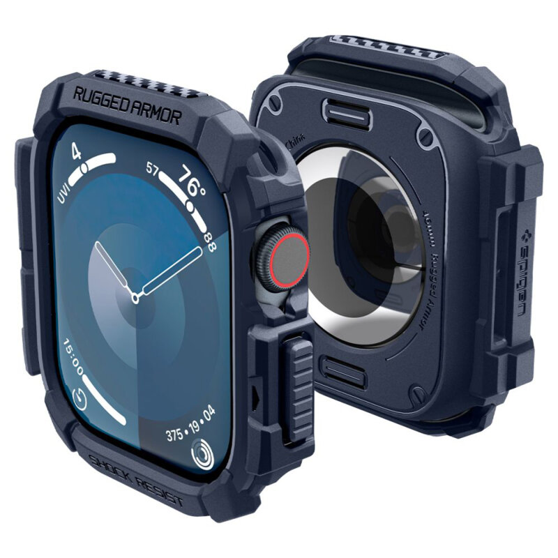 Husa Apple Watch 11 46mm Spigen Rugged Armor, bleumarin