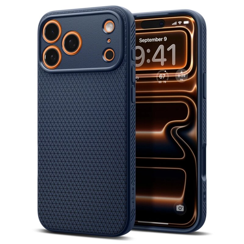Husa iPhone 17 Pro Max Spigen Liquid Air, bleumarin