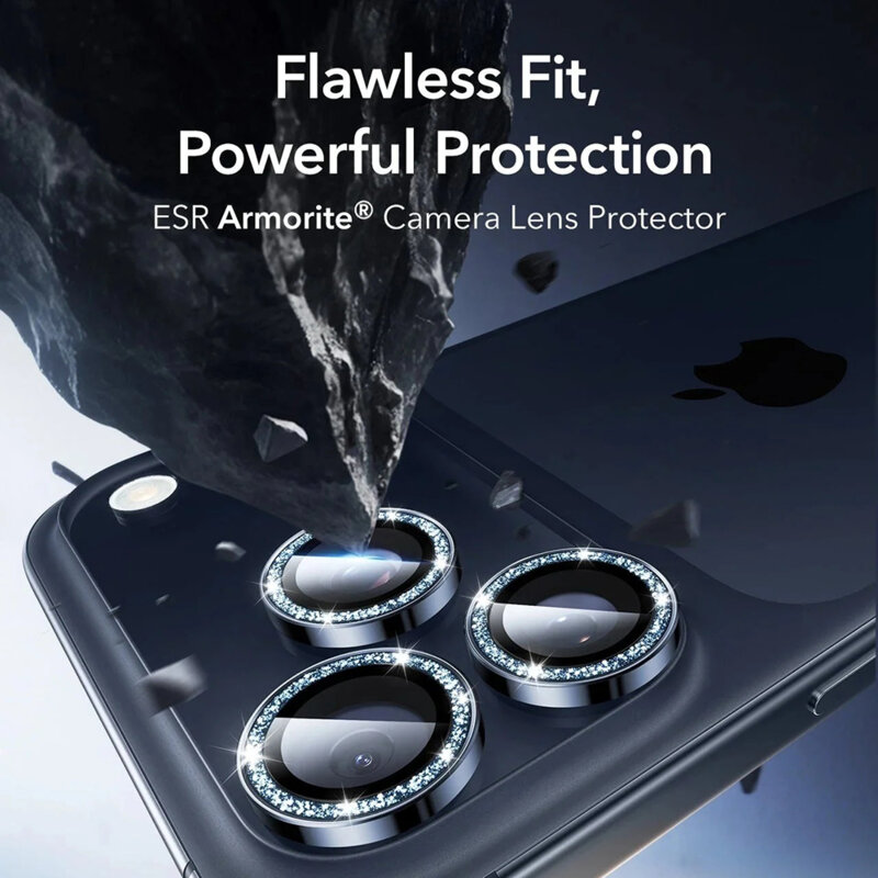 Folie sticla camera iPhone 14 Pro ESR Armorite Camera Lens Protectors, albastru