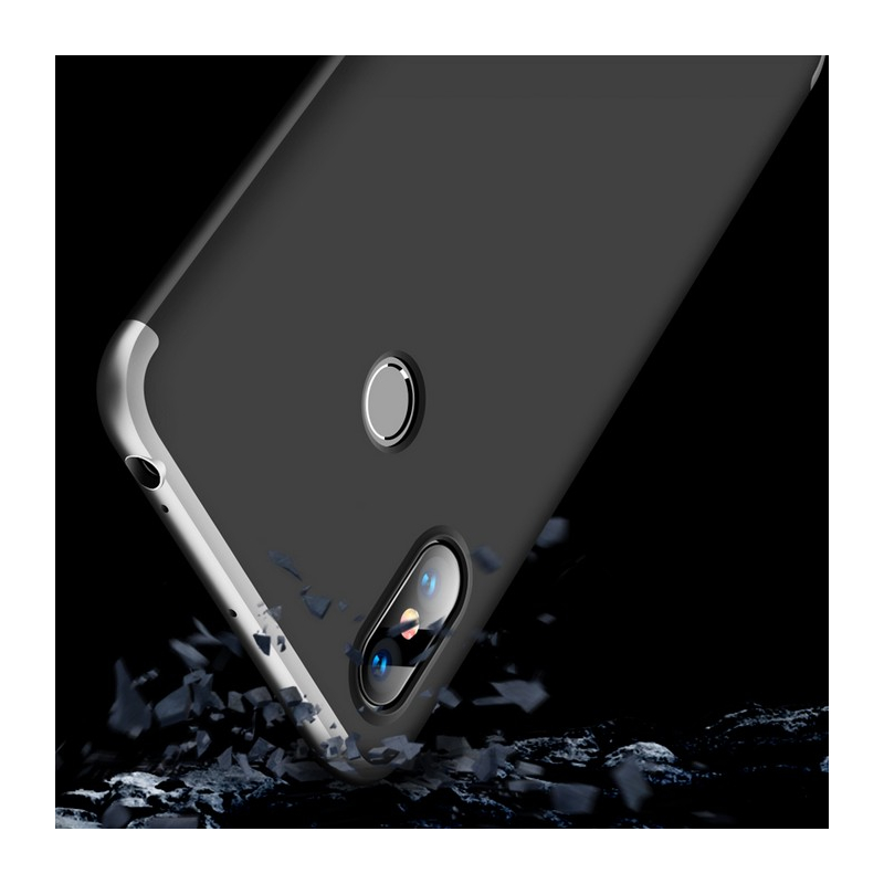 Husa Xiaomi Mi Max 3 GKK 360 Full Cover Negru-Argintiu