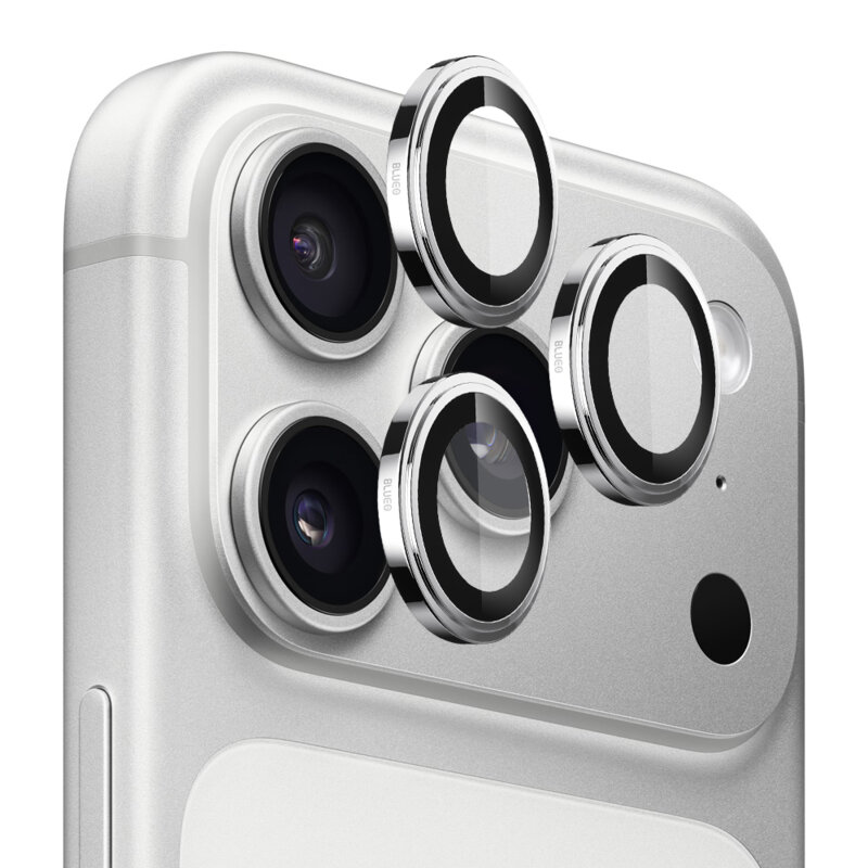 Folie iPhone 17 Pro Blueo Sapphire Crystal Original Lens Glass, argintiu