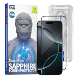 Folie sticla iPhone 16 Pro Blueo Premium Sapphire Non Breaking / Scratching 9H Glass, negru