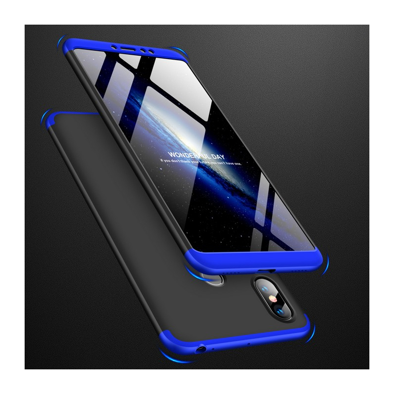 Husa Xiaomi Mi Max 3 GKK 360 Full Cover Negru-Albastru