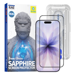 Folie sticla iPhone 17 Blueo Premium Sapphire Non Breaking / Scratching 9H Glass, negru