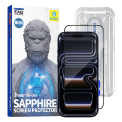 Folie sticla iPhone 17 Pro Blueo Premium Sapphire Non Breaking / Scratching 9H Glass, negru
