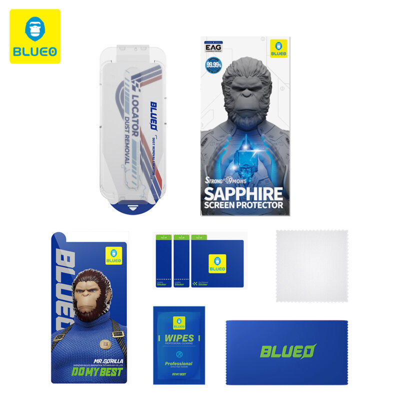 Folie sticla iPhone 17 Pro Blueo Premium Sapphire Non Breaking / Scratching 9H Glass, privacy