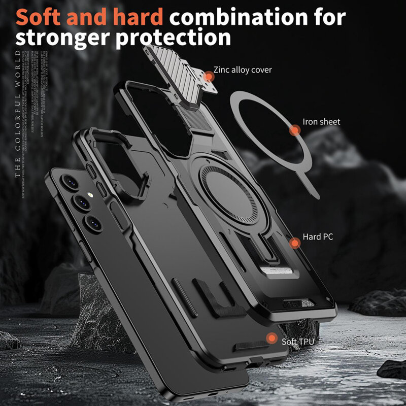 Husa Samsung Galaxy A17 4G protectie camera Techsuit CamVault MagSafe, negru