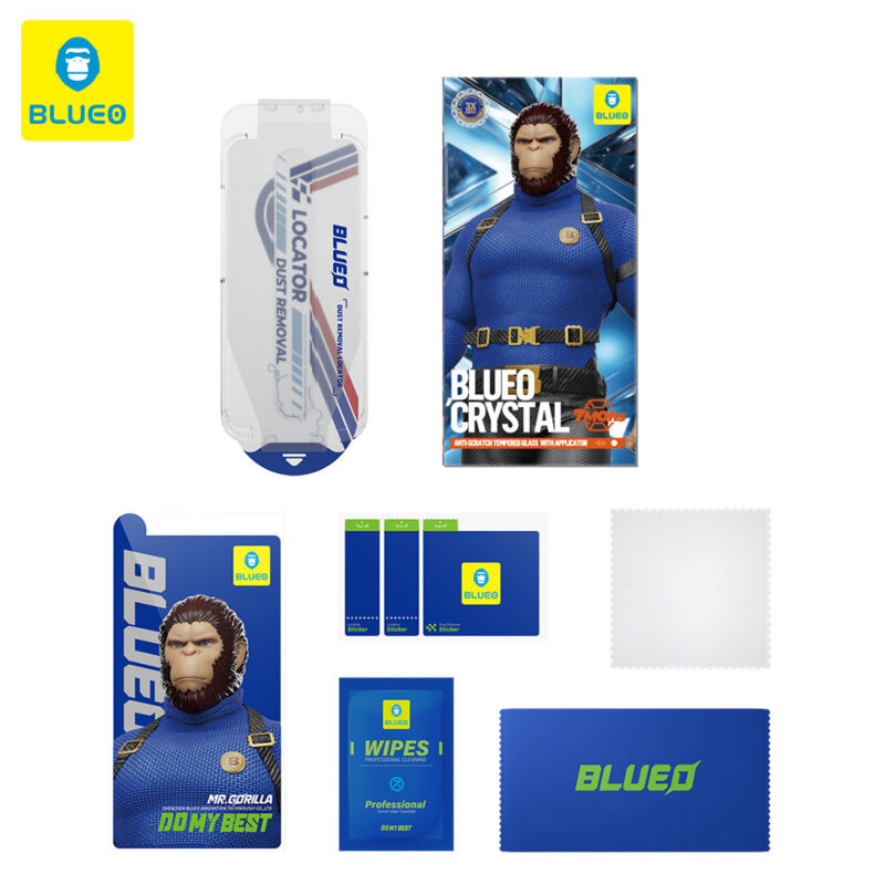 Folie iPhone 17 Air Blueo Crystal Anti-Scratch Glass, negru