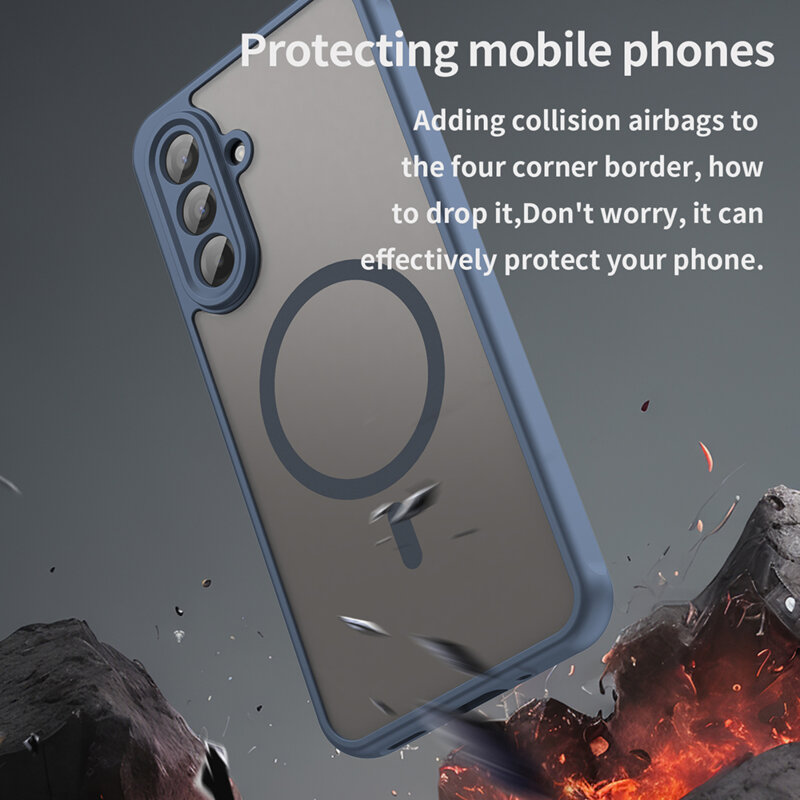 Husa Samsung Galaxy A17 4G Techsuit HaloFrost II MagSafe, bleumarin