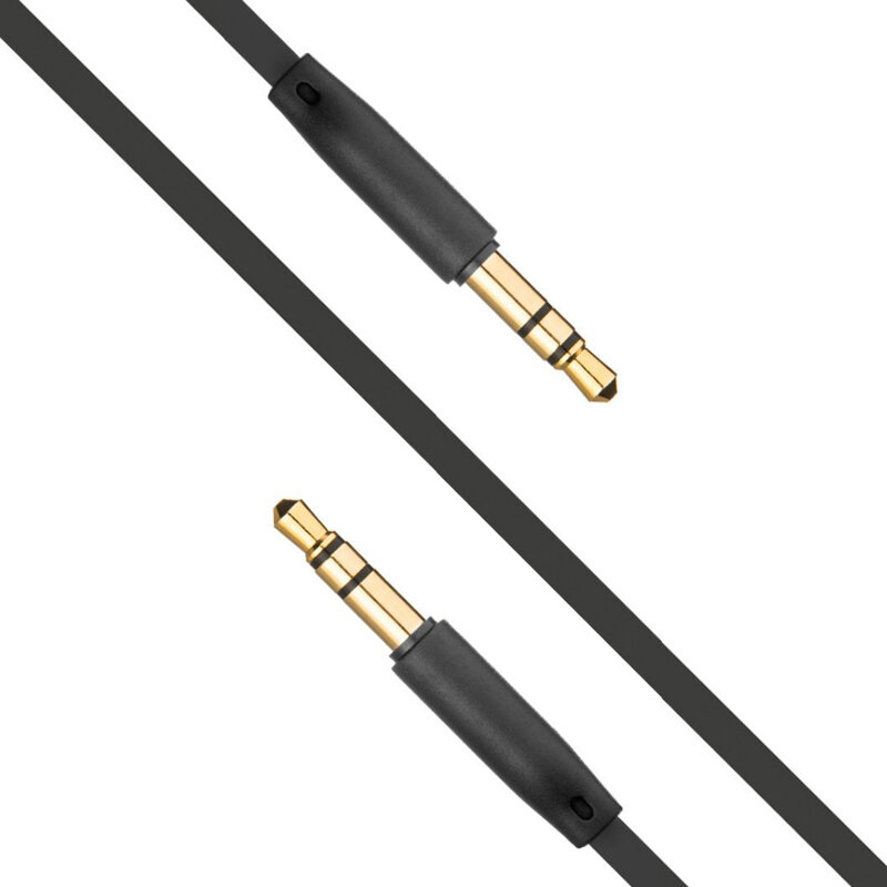 Cablu audio Jack 3.5mm Fixed, 1m, negru, FIXM-AUX-BK